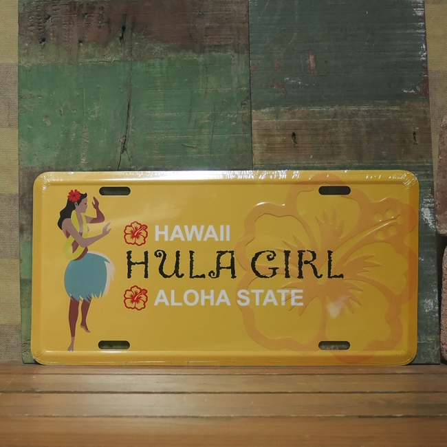 コマーシャルプレート【HULA GIRL】ハワイアンプレート　アメリカン雑貨の画像