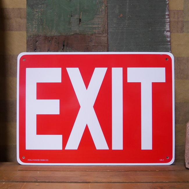 EXIT プラスチック サインプレート 出口  インテリアボード アメリカン雑貨の画像