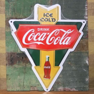  コカ・コーラ アロー型サイン看板　ティンサイン　コークサイン看板　アメリカン雑貨画像