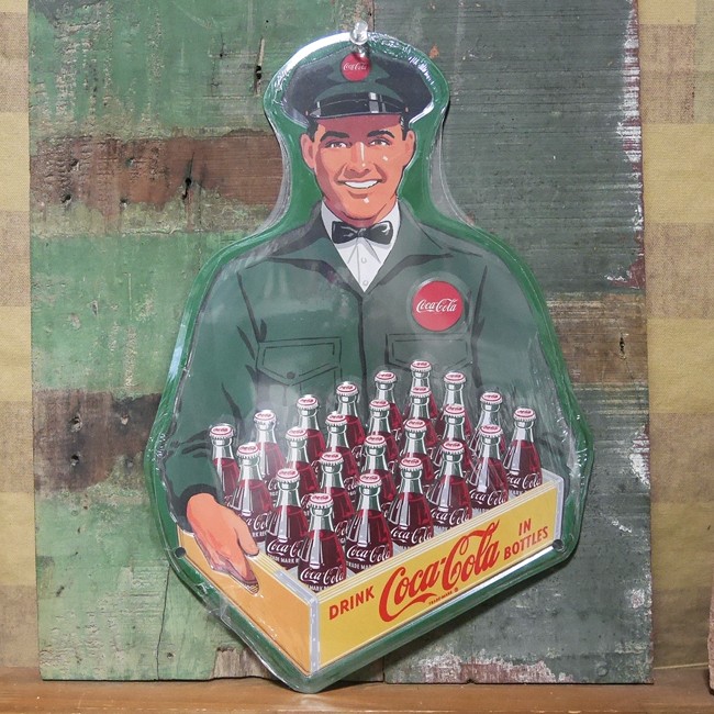 コカ・コーラ ティンサイン デリバリーマン ブリキ看板 Coca-Cola アメリカン雑貨画像