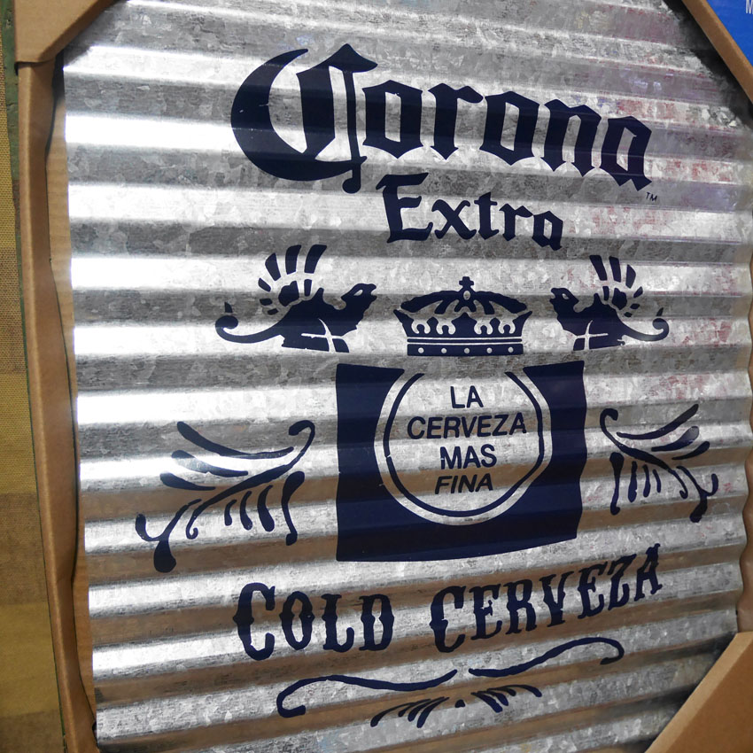コロナビール コルゲート ティンサイン ブリキ看板 インテリア CORONA EXTRA アメリカン雑貨画像