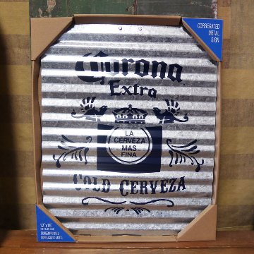 コロナビール コルゲート ティンサイン ブリキ看板 インテリア CORONA EXTRA アメリカン雑貨画像