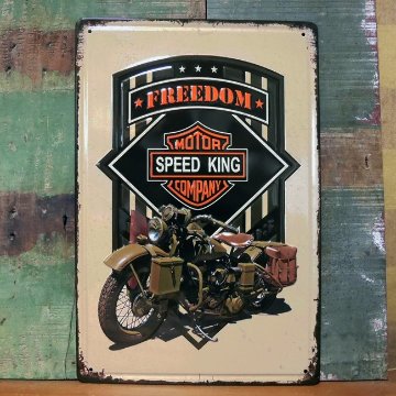 メタルプレート オートバイ SPEED KING ブリキ看板　A4 　アメリカン雑貨画像