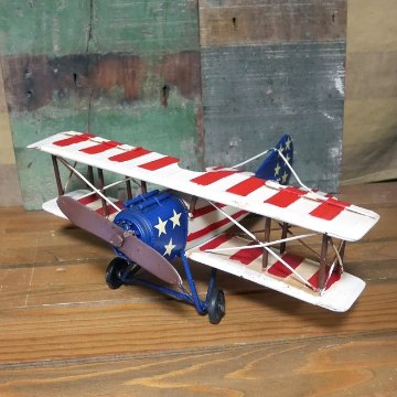 ヴィンテージ プレーン US インテリア 飛行機 ブリキのおもちゃ画像