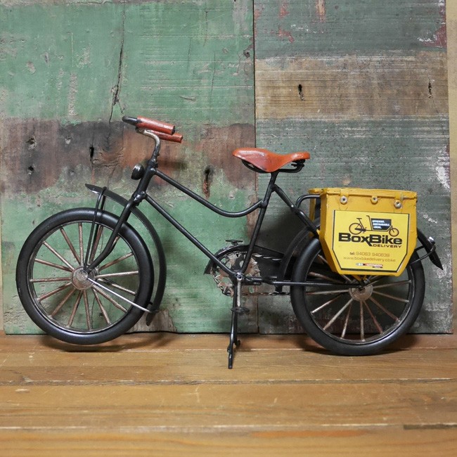 ブリキのおもちゃ デリバリー 自転車 グッドオールド インテリア　アンティークタイプ　ブリキのおもちゃ　ブリキ製自転車　アメリカン雑貨画像