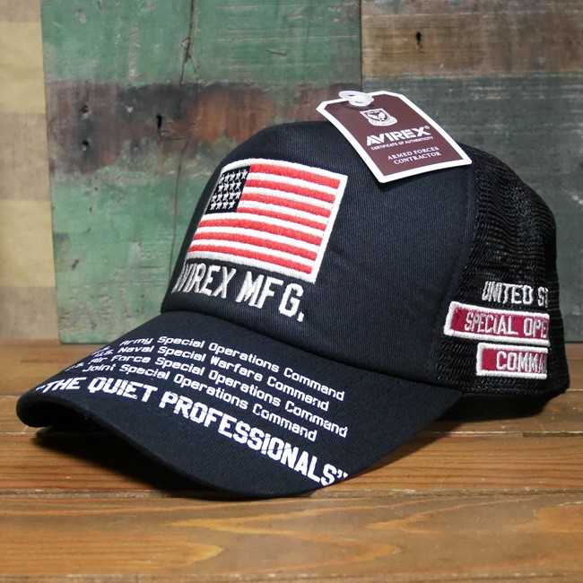 AVIREX 帽子 USA TQP メッシュキャップ アヴィレックス ミリタリー　アメカジ　アメリカン雑貨の画像