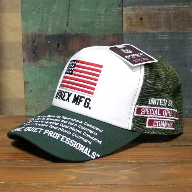 AVIREX 帽子 USA TQP メッシュキャップ アヴィレックス ミリタリー　アメカジ　アメリカン雑貨の画像