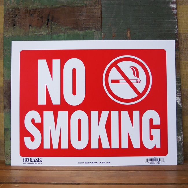禁煙 プラスチック サインプレート シートタイプ　禁煙看板 ノースモーキング アメリカン雑貨画像