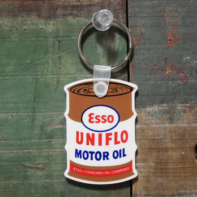 オイル缶 レーシングラバーキーホルダー ESSO OIL エッソオイルアメリカン雑貨の画像
