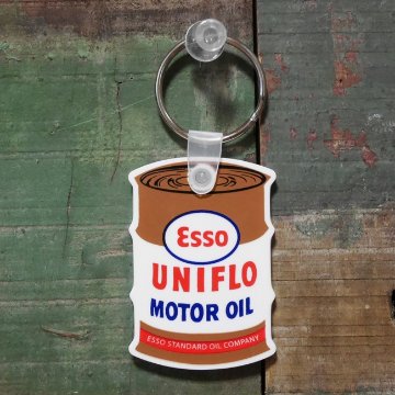 オイル缶 レーシングラバーキーホルダー ESSO OIL エッソオイルアメリカン雑貨画像