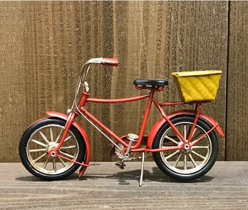 ブリキのおもちゃ バスケット 自転車 グッドオールド ブリキ製自転車　アメリカン雑貨の画像