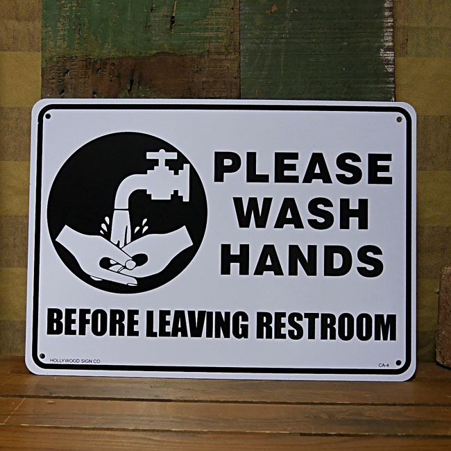 プラスチック サインプレート 「手洗いしましょう」 Plastic Sign Board 看板  アメリカン雑貨画像