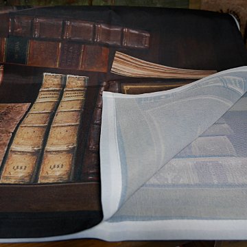 ブックシェルフ タペストリー のれん　本棚プリント アメリカン雑貨画像