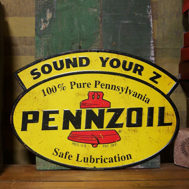 ペンズオイル サイン看板　USエンボス　ガレージインテリア ブリキ看板  アメリカン雑貨の画像