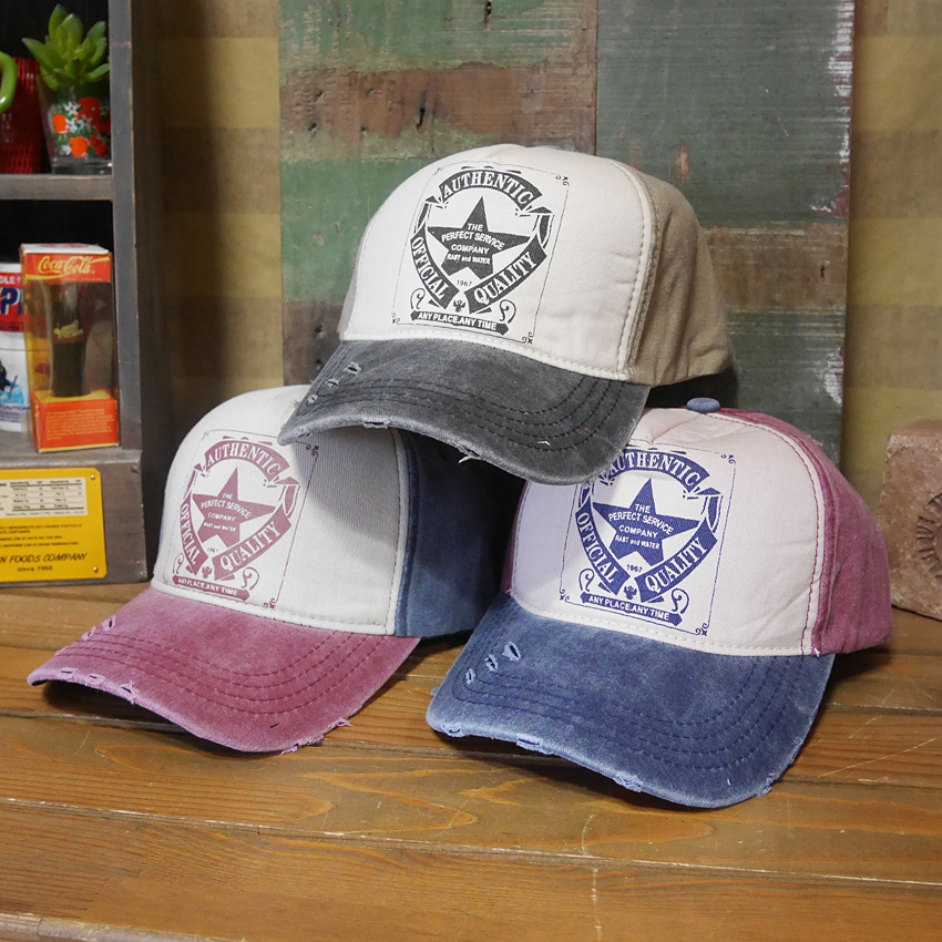 ワンスター ダメージキャップ　ベースボールキャップ　アメカジ　アメリカン雑貨の画像