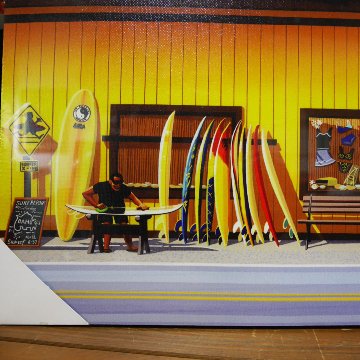ハワイアン【SURF IN SEA  】栗山義勝　キャンバスポスター　インテリア額　アメリカン雑貨画像