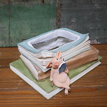 アニマルオブジェ ピッコロ【BOOK】 小物入れ フラワーポット ガーデニング プランター　画像