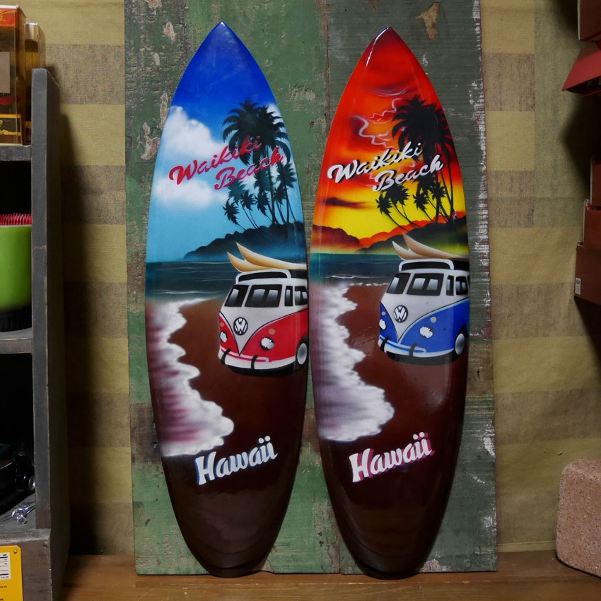 サーフボード ハワイアン インテリア 木製看板 ウォールプレート　アメリカン雑貨画像