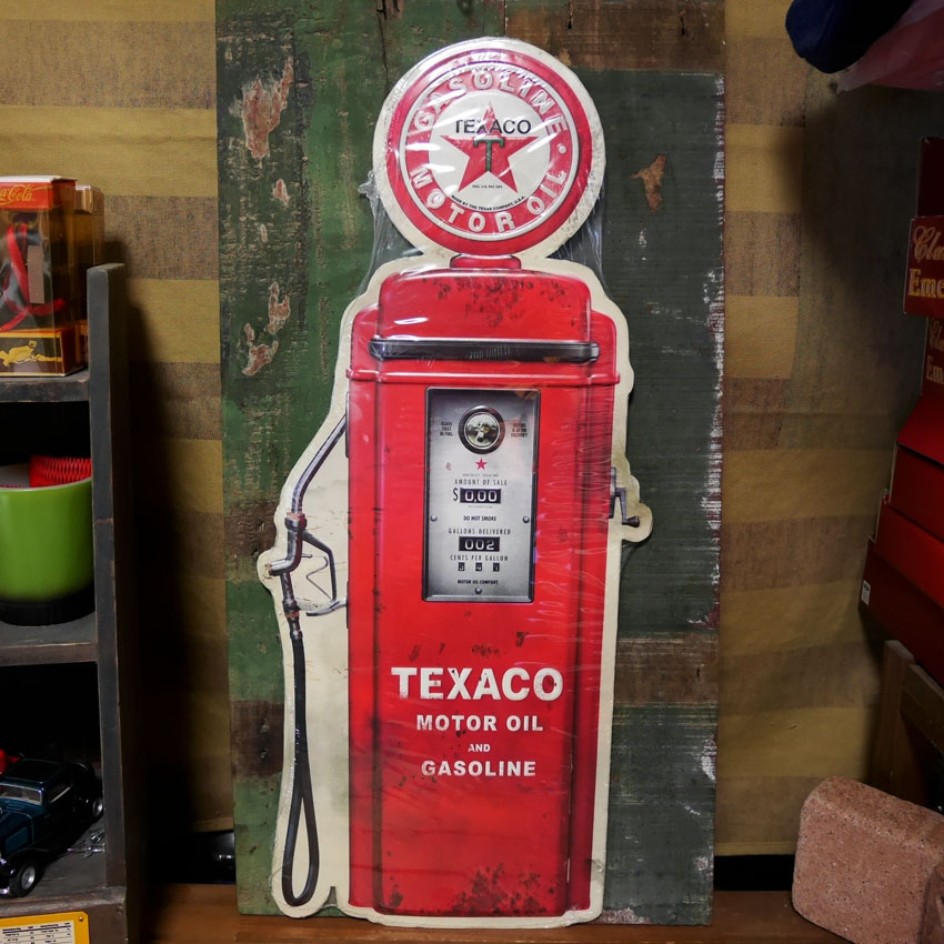 TEXACO GAS PUMP テキサコオイル ガスポンプ　オイルメーカー　ブリキ看板 アメリカン雑貨の画像