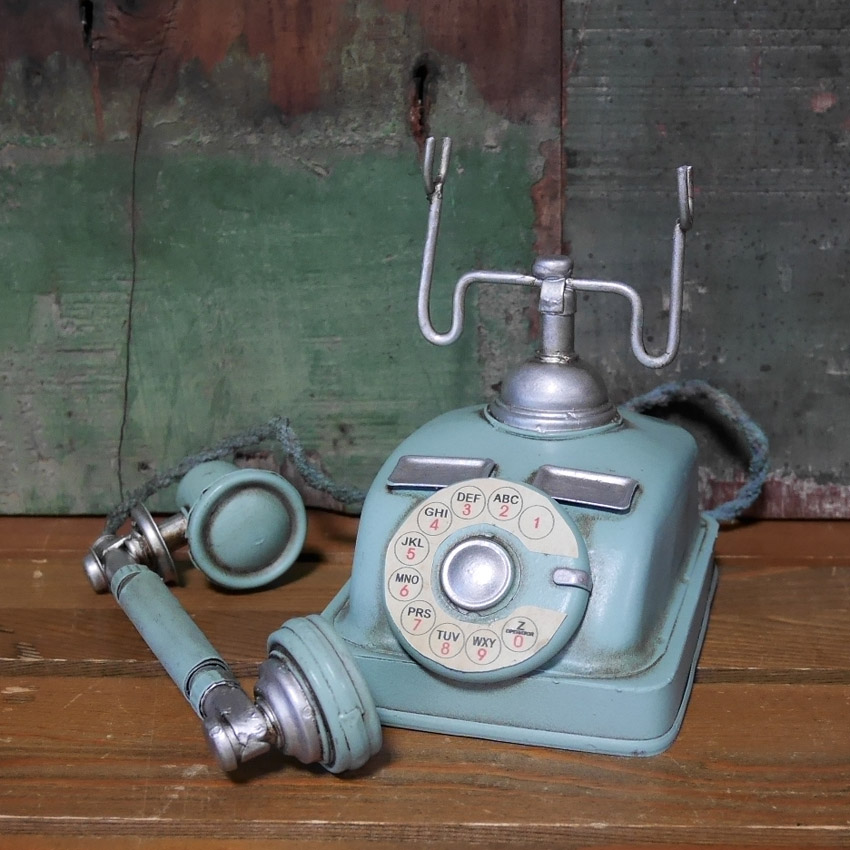 電話機 ブリキのおもちゃ インテリア オブジェ　アンティークテレフォン　アメリカン雑貨画像