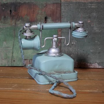 電話機 ブリキのおもちゃ インテリア オブジェ　アンティークテレフォン　アメリカン雑貨画像