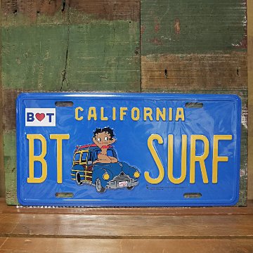 ベティブープ SURF コマーシャルプレート Betty Boop  アルミサインプレート　アメリカン雑貨画像
