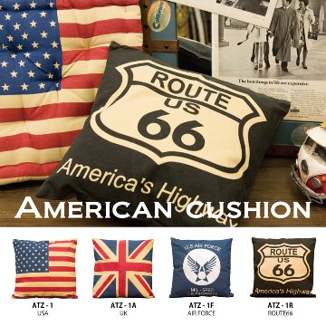 アメリカン フラッグ クッション 座布団 国旗 星条旗　イギリス　エアフォース ルート66 アメリカン雑貨画像