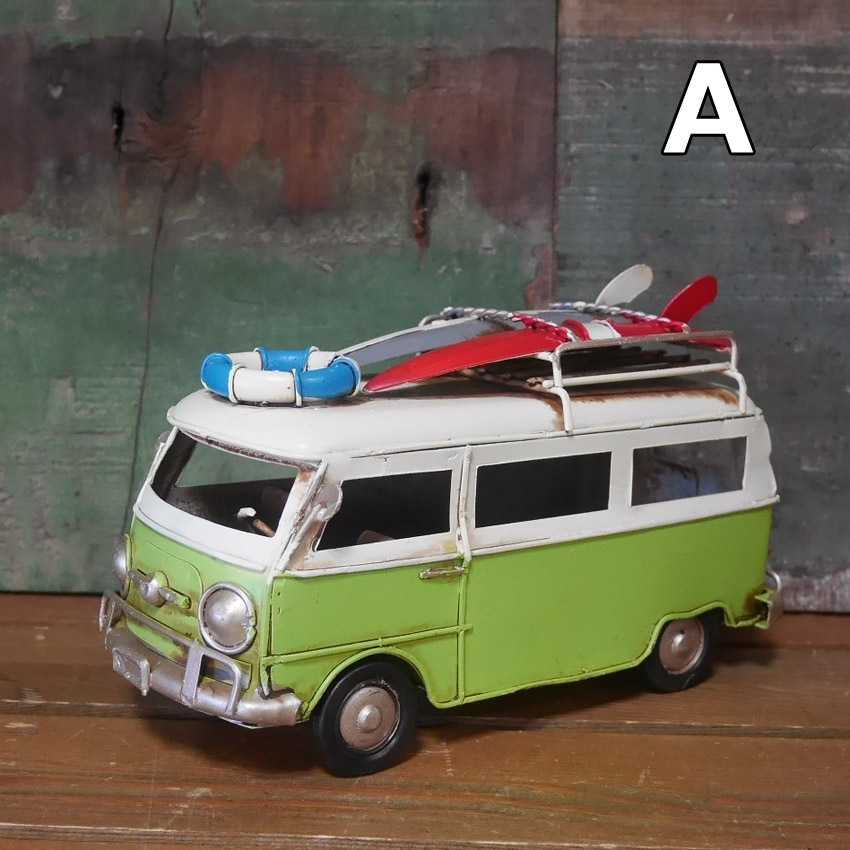 フォルクスワーゲン サーフワゴン ノスタルジックデコ 自動車 ブリキのおもちゃ  アメリカン雑貨画像
