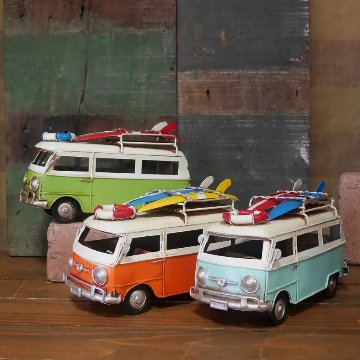 フォルクスワーゲン サーフワゴン ノスタルジックデコ 自動車 ブリキのおもちゃ  アメリカン雑貨画像