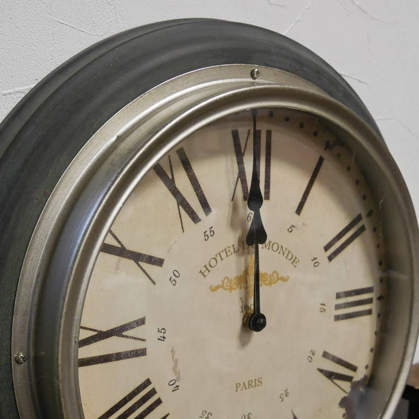 シルバーリム・ウォールクロック 壁掛け時計 アンティーク レトロ ウォールクロック アメリカンインテリア画像