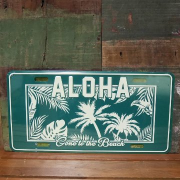 ハワイアン ナンバープレート ALOHA インテリア CMプレート ブリキ看板　アメリカン雑貨画像
