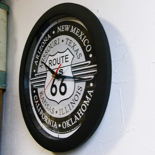  ルート66 ウォールクロック ブリキ製壁掛け時計　アメリカン雑貨画像