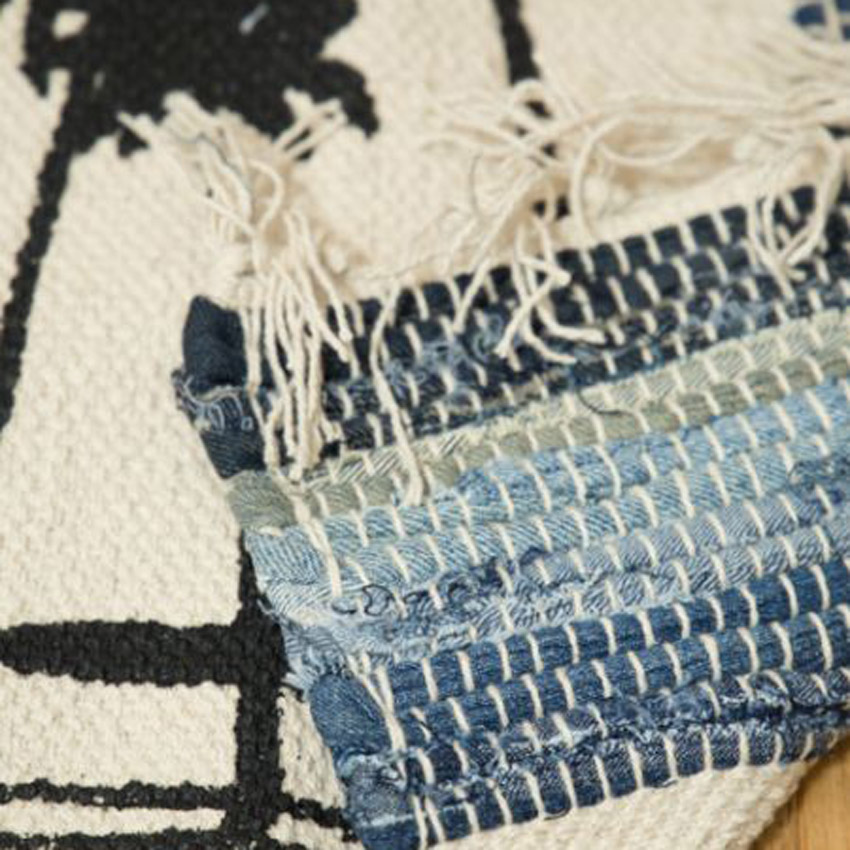 リデ二 コットンマット ハワイアン デニム インテリアマット　玄関マット　バスマット　アメリカン雑貨の画像