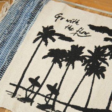 リデ二 コットンマット ハワイアン デニム インテリアマット　玄関マット　バスマット　アメリカン雑貨の画像