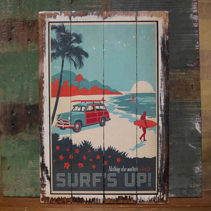 ハワイアン パンナム ヴィンテージ看板 インテリア HAWAII 木製看板 ウッドサイン　アメリカン雑貨画像