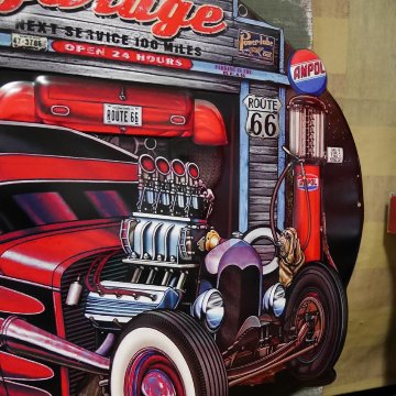 アンティーク メタルプレート   66 Garage  ティンプレート　アメリカン雑貨画像