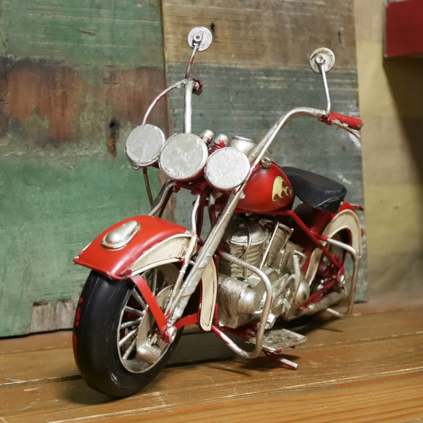 ヴィンテージ モーターサイクル RED FOX　ブリキおもちゃ　ガレージインテリア アメリカン雑貨画像