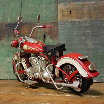 ヴィンテージ モーターサイクル RED FOX　ブリキおもちゃ　ガレージインテリア アメリカン雑貨画像