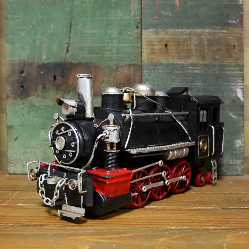 ブリキ蒸気機関車オブジェ/インテリア/ブリキ製玩具/SL/鉄道 - ビンテージ