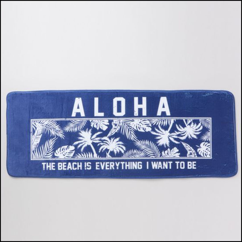 ハワイアン コクアフロアマット ALOHA　ロングインテリアマット　キッチンマット　アメリカン雑貨の画像