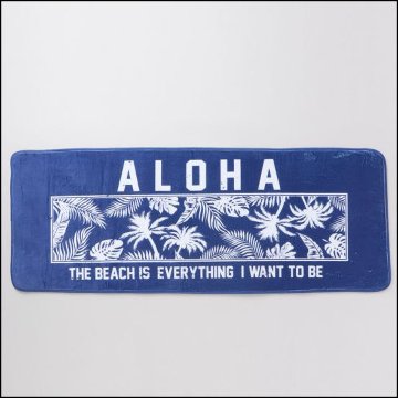 ハワイアン コクアフロアマット ALOHA　ロングインテリアマット　キッチンマット　アメリカン雑貨画像