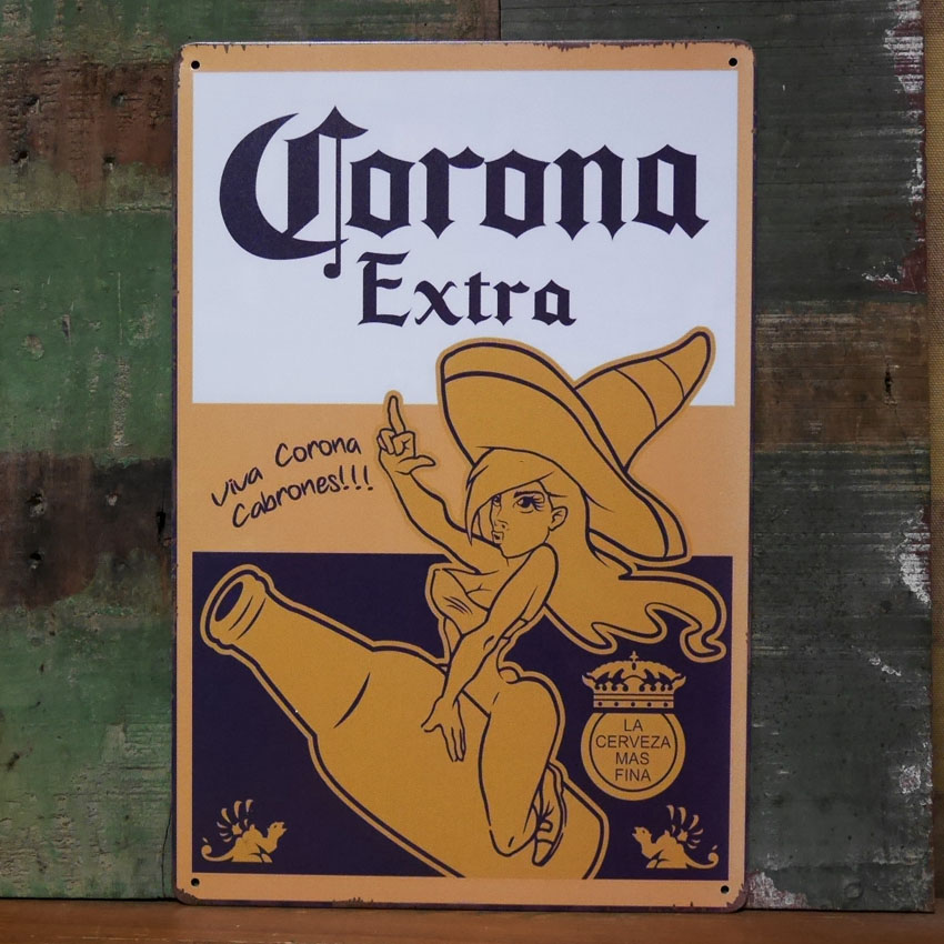 コロナ・エキストラ アメリカンサインボード CORONA EXTRA ブリキ看板　アメリカン雑貨画像