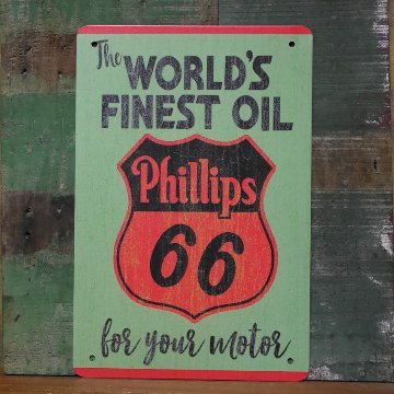PHILLIPS66オイル サイン看板　モーター系フィリップス66　ガレージインテリア A4ブリキ看板  アメリカン雑貨画像