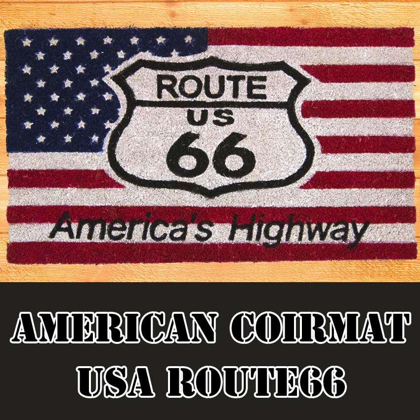 USA ROUTE66 コイヤーマット 玄関マット ルート66 アメリカン雑貨画像