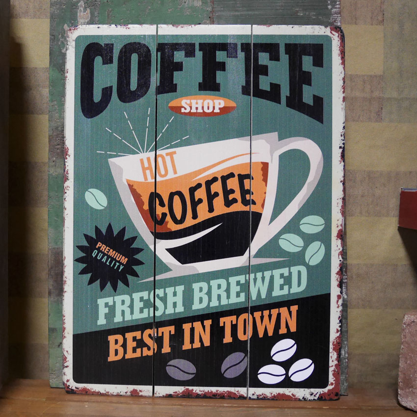 アメリカン ウッドサインボード COFFEE 木製看板 コーヒー アメリカン雑貨
