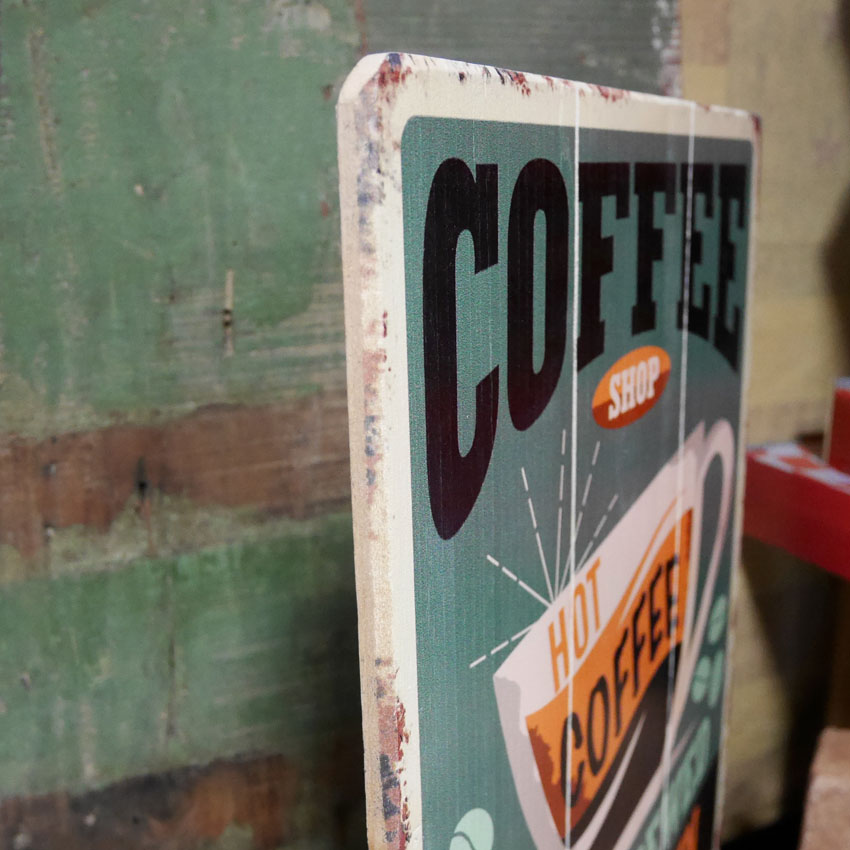 アメリカン ウッドサインボード COFFEE 木製看板 コーヒー　アメリカン雑貨画像