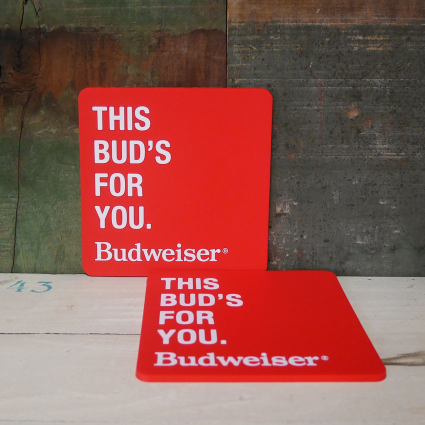 バドワイザー ラバーコースター 2枚セット Budweiser　アメリカン雑貨画像