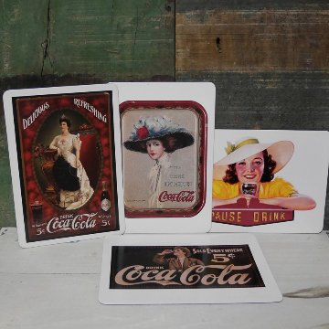 コカコーラ ポストカード型 マグネット コカ・コーラレトロ4枚セット CocaCola アメリカン雑貨　画像