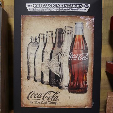  コカ・コーラ  Coca-Cola  The Real Thing　ティンサイン　コークサイン看板　アメリカン雑貨画像