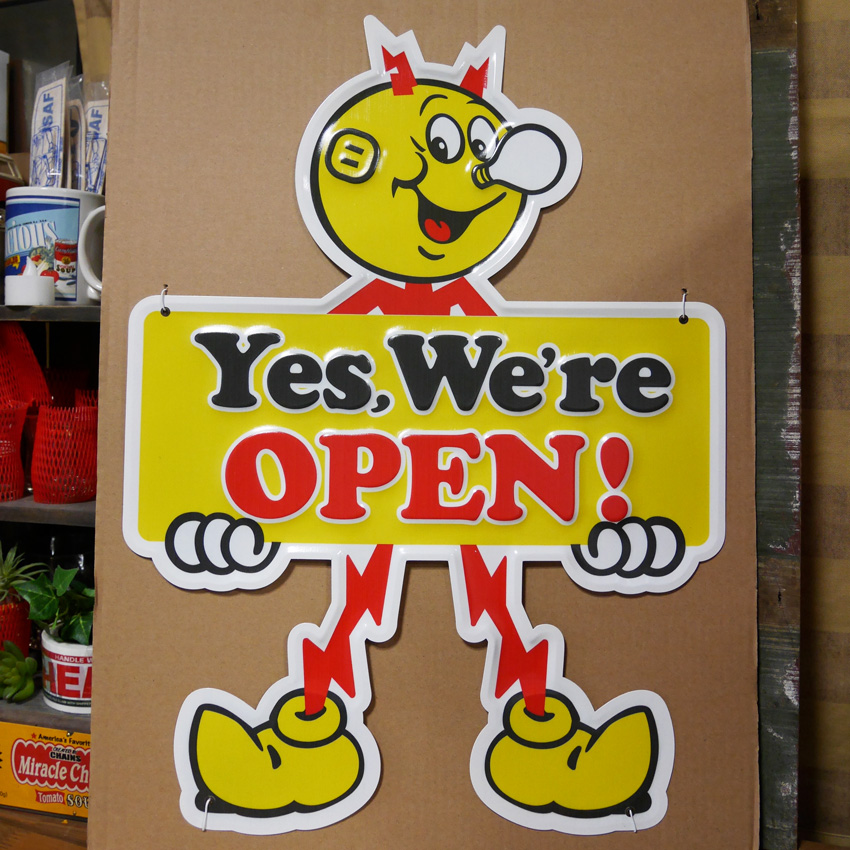 レディキロワット エンボスサイン看板　【OPEN】 FEPCサイン看板　アメリカン雑貨の画像